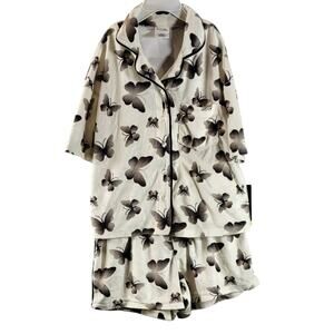 Art Class Kids Butterfly Print Pajama Set, Cream & Gray, Size M (8), NWT